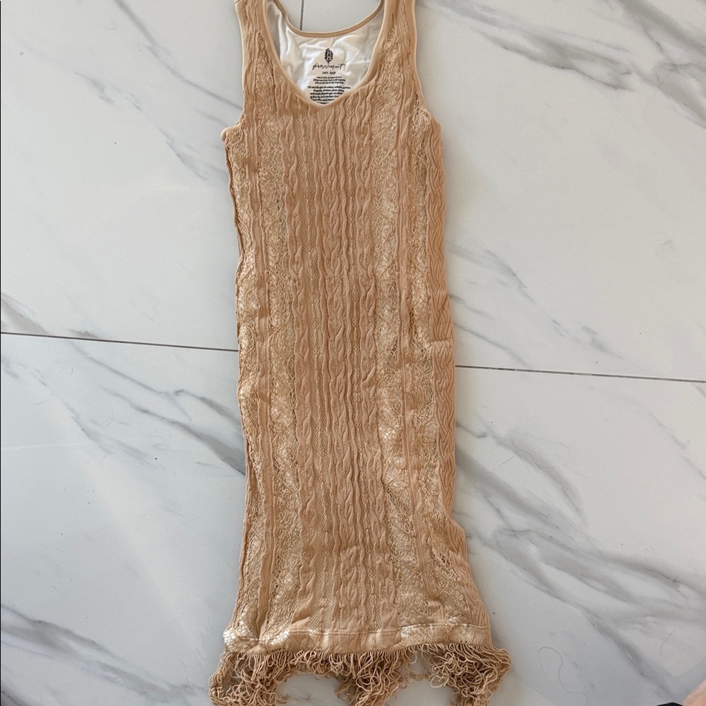 Free Movement Elegant Tan Sleeveless Dress